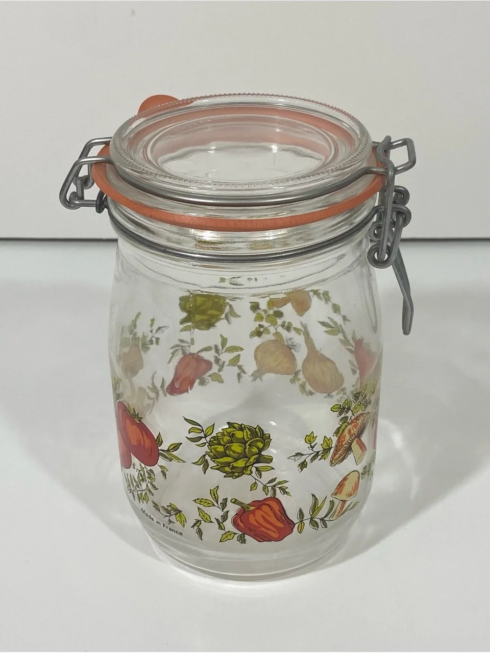 Vintage 70’s Arc Spice of Life 1 Liter Glass Storage Canister Kitchen mushroom